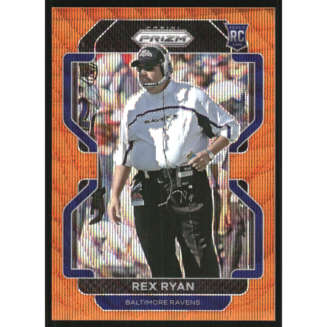 2021 Panini Prizm Prizms Orange Wave #289 Rex Ryan. rookie card picture