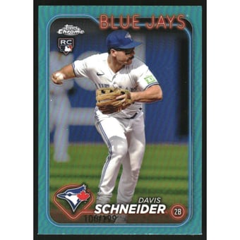2024 Topps Chrome Aqua Refractors #290 Davis Schneider