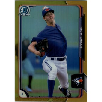 2015 Bowman Chrome Prospects Gold Refractors #BCP166 Nick Wells