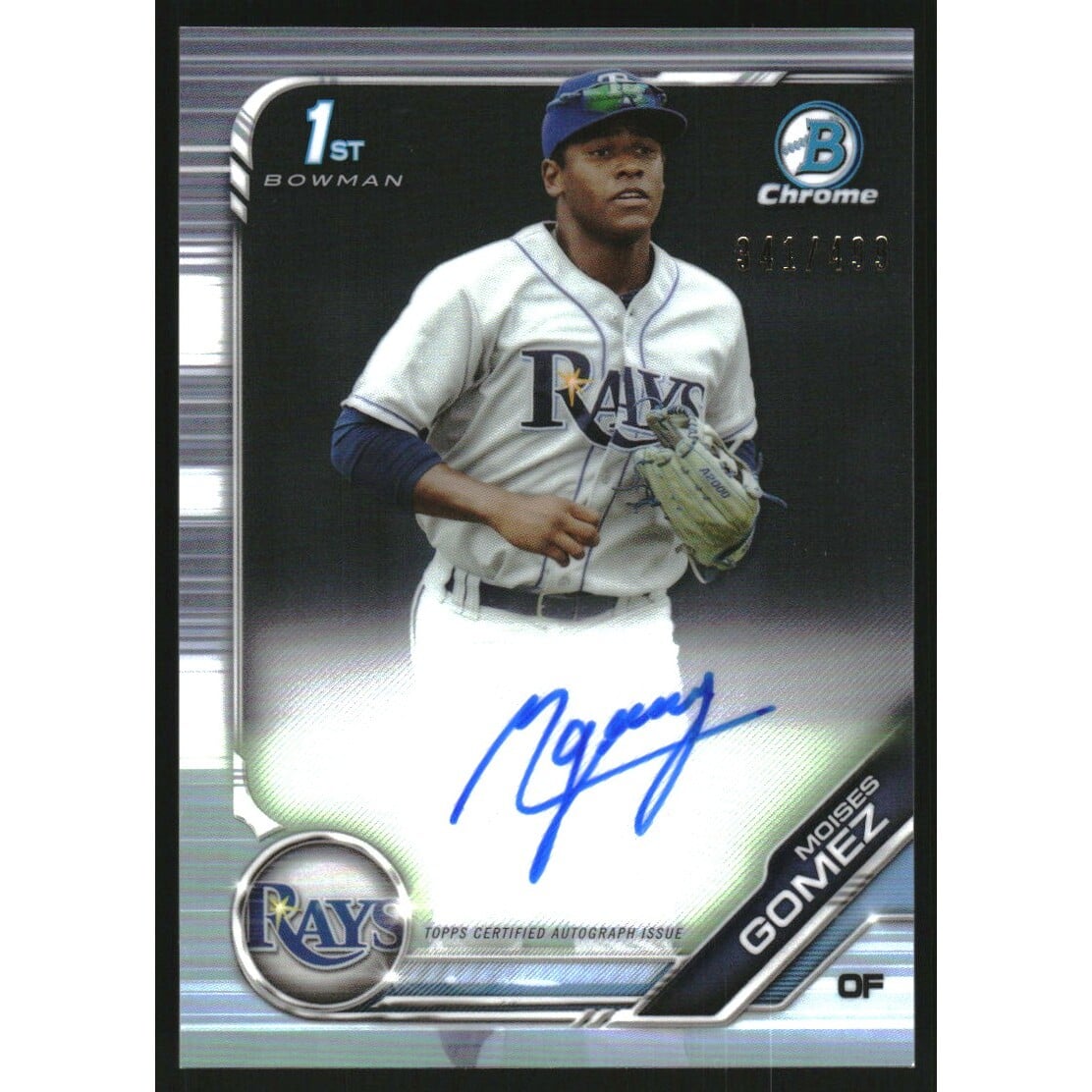 2019 Bowman Chrome Prospect Autographs Refractors #CPAMG Moises Gomez. rookie card picture