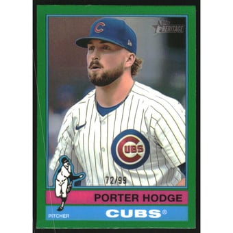 2025 Topps Heritage Chrome Green Refractors #184 Porter Hodge
