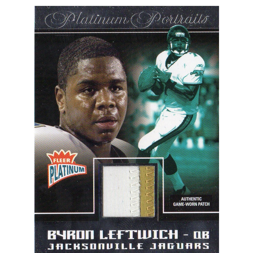 2004 Fleer Platinum Platinum Portraits Jersey Patch #PPBL Byron Leftwich/100. rookie card picture