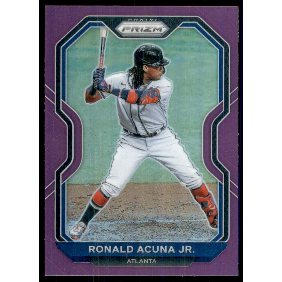 2021 Panini Prizm Prizms Purple #7 Ronald Acuna Jr.
