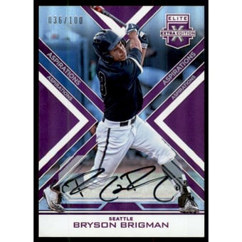 2016 Elite Extra Edition Autographs Aspirations Purple #18 Bryson Brigman/100