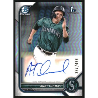 2022 Bowman Chrome Prospect Autographs Refractors #CPAAT Andy Thomas