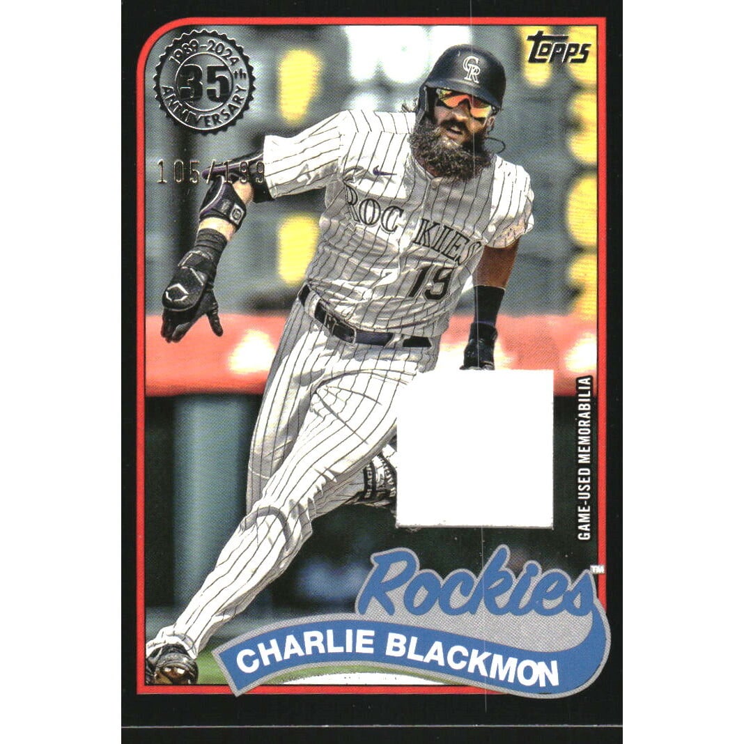 2024 Topps '89 Topps Relics Black #89R2CBL Charlie Blackmon S2