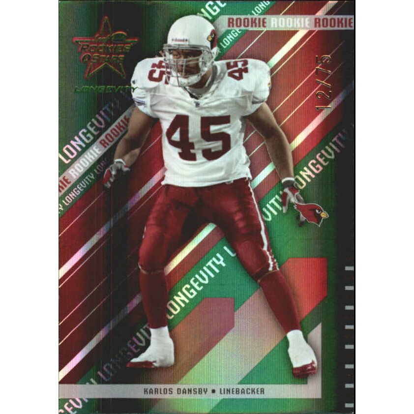 2004 Leaf Rookies and Stars Longevity Emerald #102 Karlos Dansby