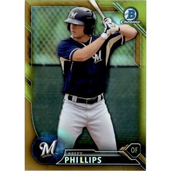 2016 Bowman Chrome Draft Gold Refractors #BDC175 Brett Phillips