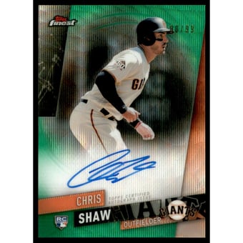 2019 Finest Autographs Green Wave Refractors #FACS Chris Shaw
