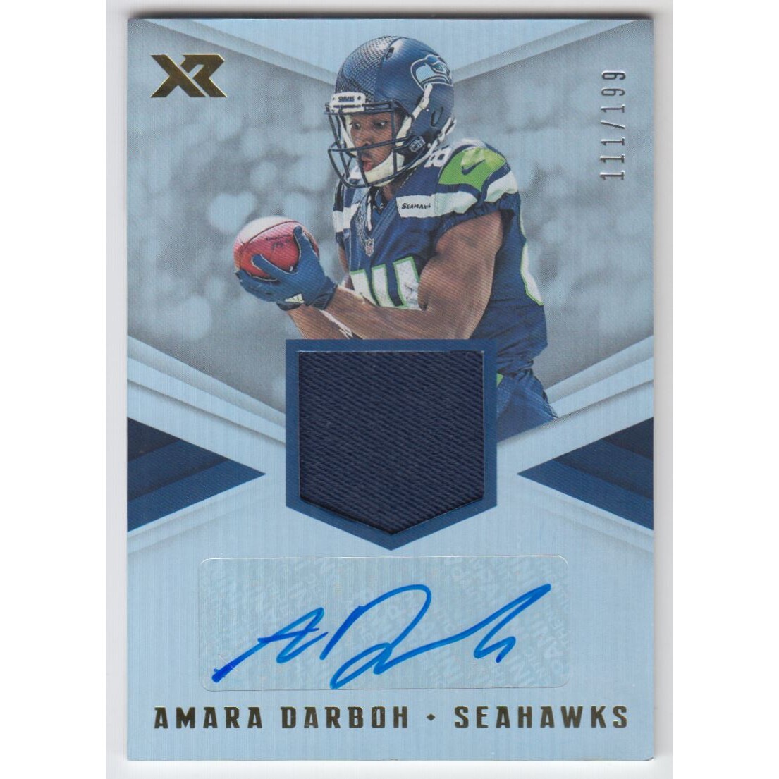 2017 Panini XR Rookie Swatch Autographs #33 Amara Darboh/199. rookie card picture