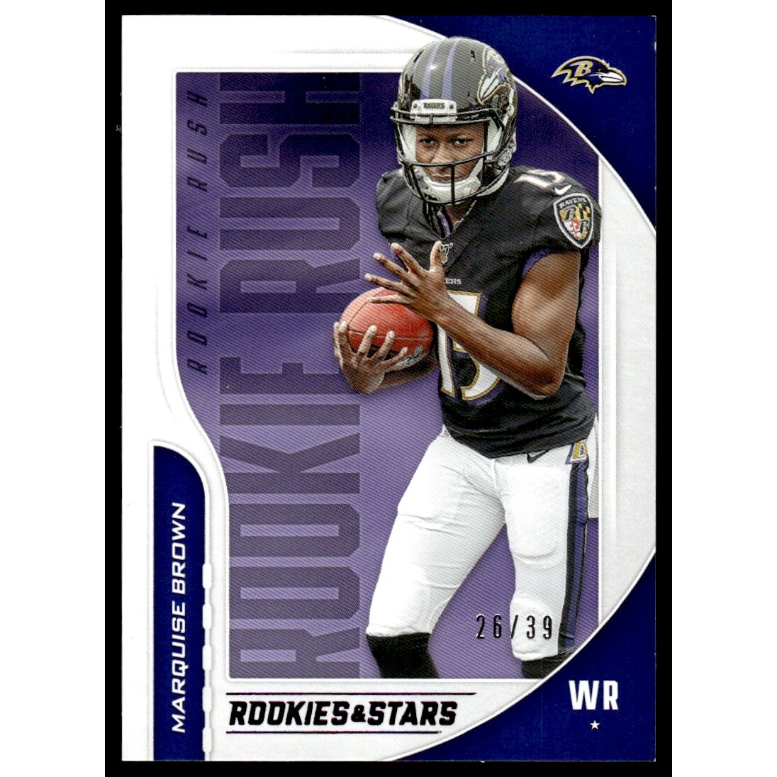 2019 Rookies and Stars Rookie Rush Purple #7 Marquise Brown 2019 Rookies and Stars Rookie Rush Purple #7 Marquise Brown