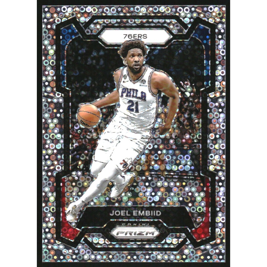 2023-24 Panini Prizm Prizms Fast Break #73 Joel Embiid 2023-24 Panini Prizm Prizms Fast Break #73 Joel Embiid