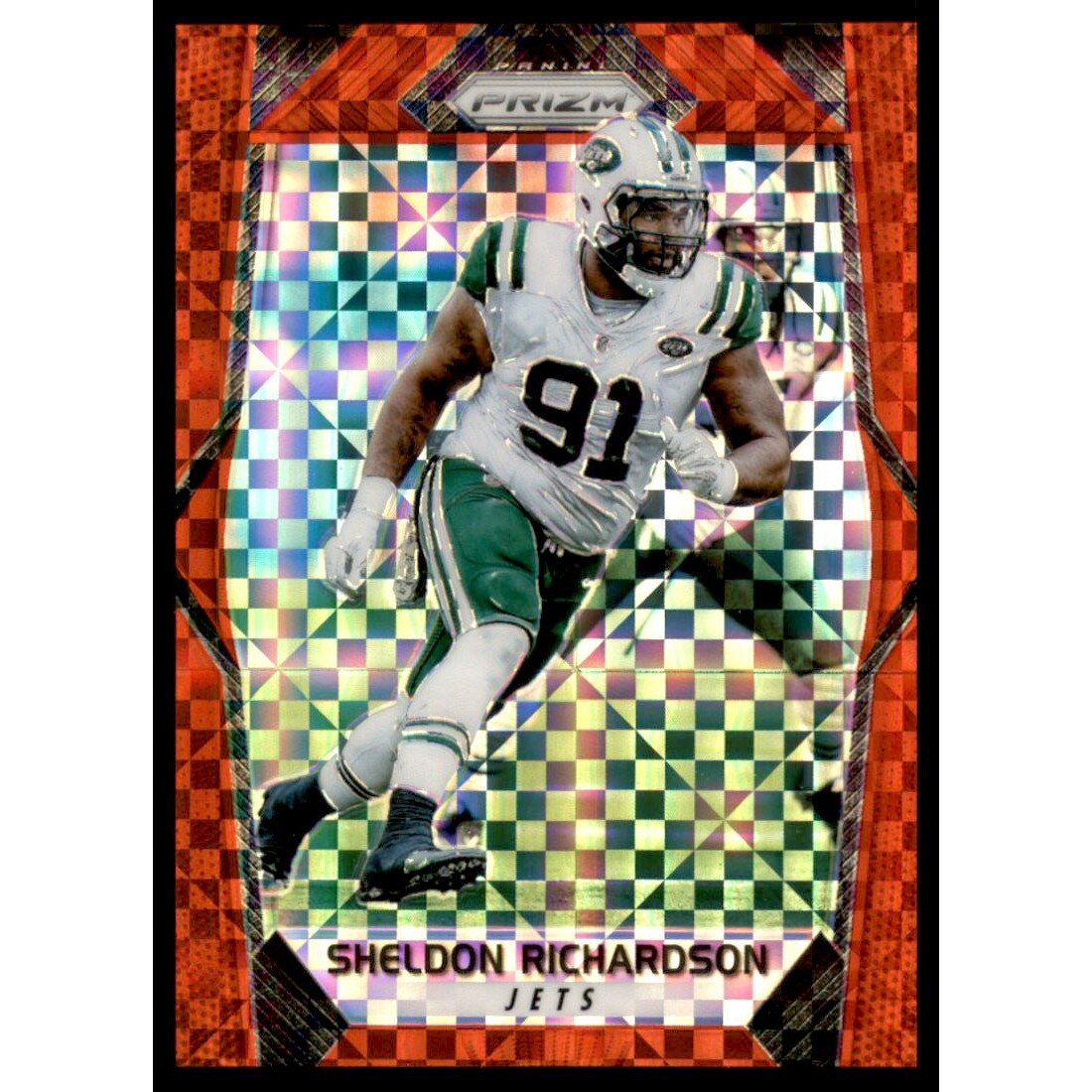 2017 Panini Prizm Prizms Red Power #168 Sheldon Richardson. rookie card picture