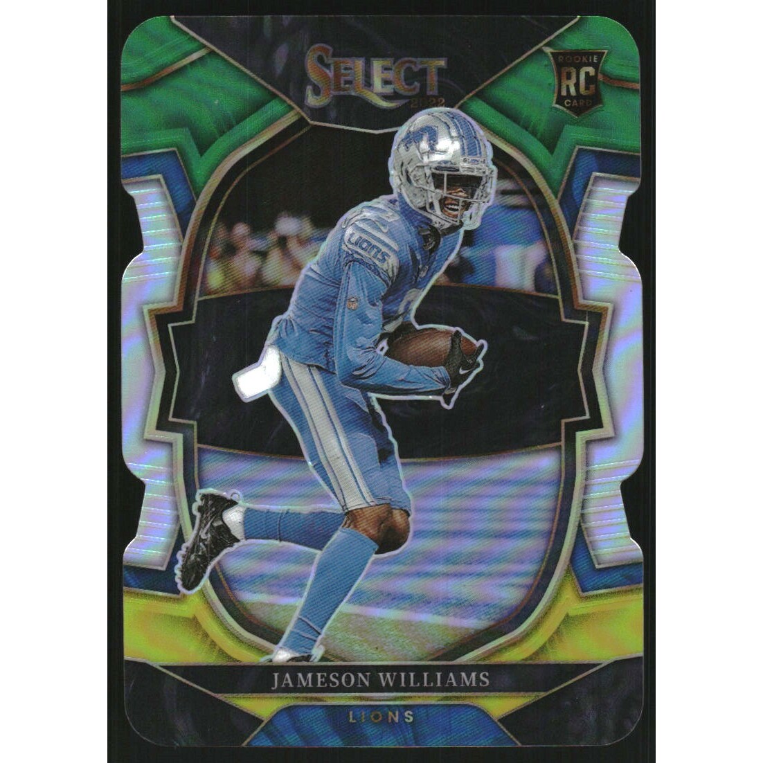 2022 Select Prizm Green and Yellow Die Cut #57 Jameson Williams