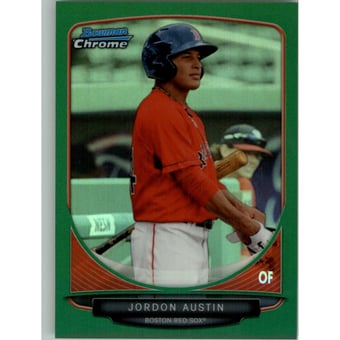2013 Bowman Chrome Draft Draft Picks Green Refractors #BDPP60 Jordon Austin