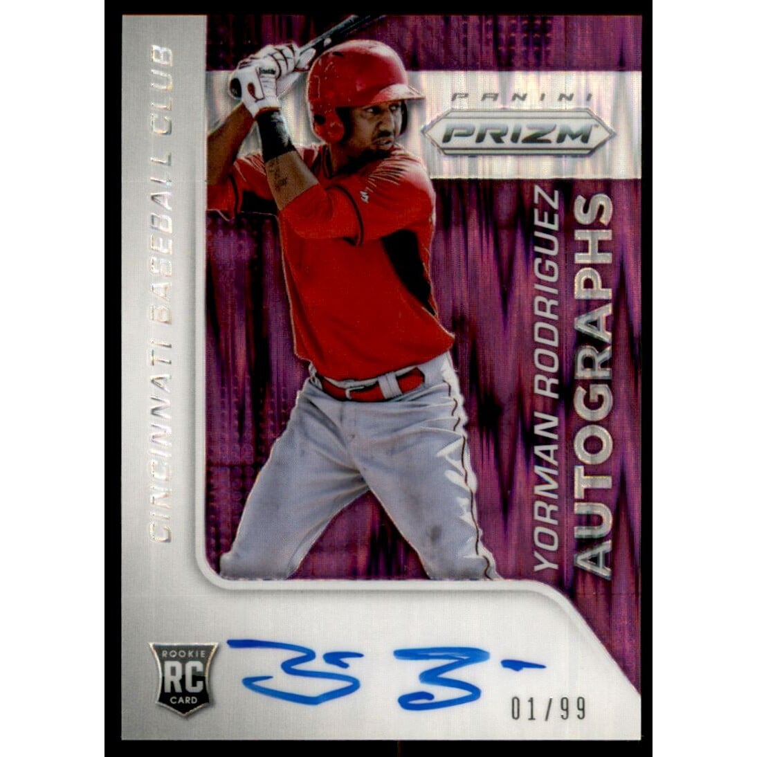 2015 Panini Prizm Autograph Prizms Purple Flash #48 Yorman Rodriguez/99. rookie card picture