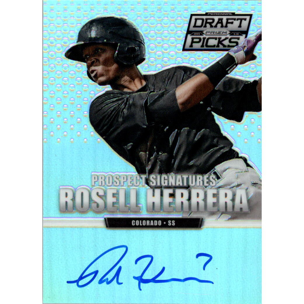 2013 Panini Prizm Perennial Draft Picks Prospect Signatures Prizms #63 Rosell Herrera. rookie card picture