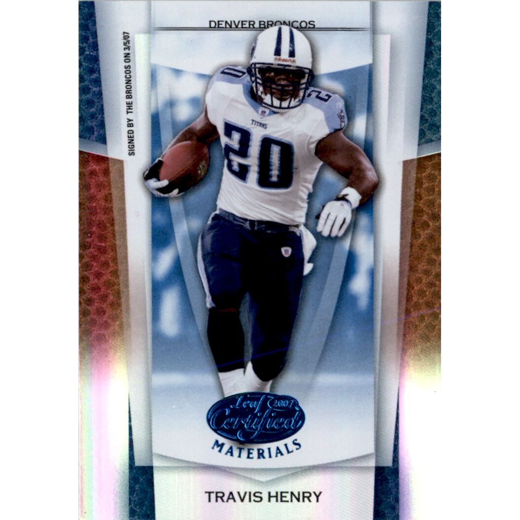 2007 Leaf Certified Materials Mirror Blue #134 Travis Henry
