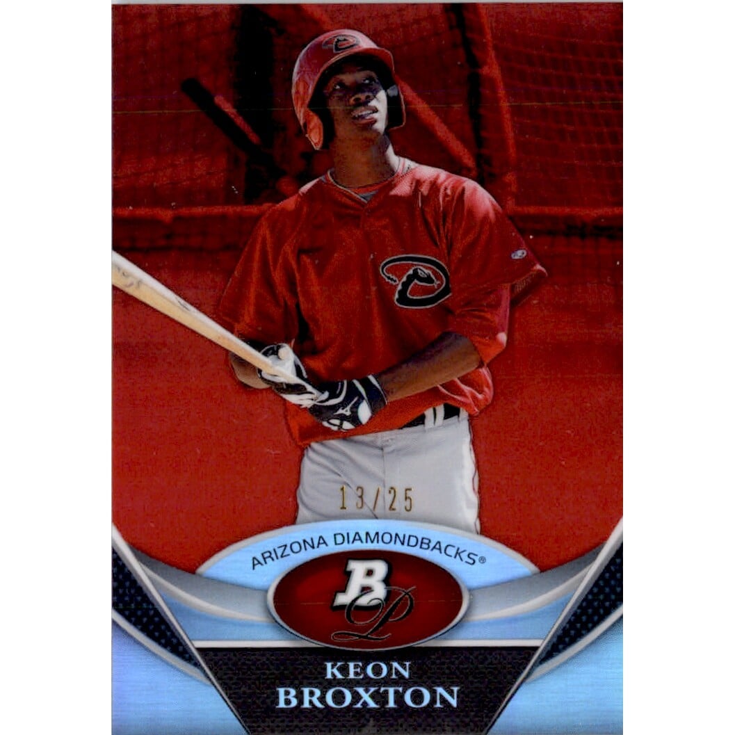 2011 Bowman Platinum Prospects Red Refractors #BPP67 Keon Broxton. rookie card picture