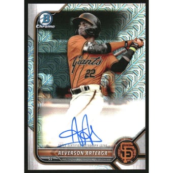 2022 Bowman Chrome Mega Box Autographs #BMAAA Aeverson Arteaga