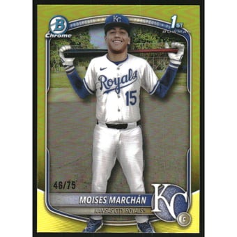 2025 Bowman Chrome Prospects Yellow Refractors #BCP242 Moises Marchan