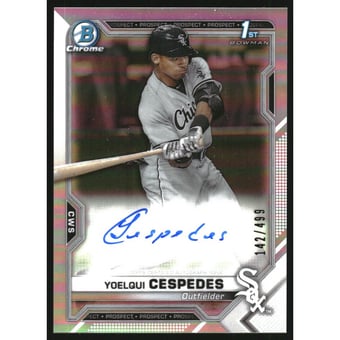 2021 Bowman Chrome Prospect Autographs Refractors #CPAYC Yoelqui Cespedes