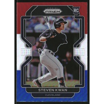 2022 Panini Prizm Prizms Red White and Blue #51 Steven Kwan