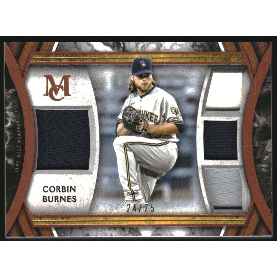 2022 Topps Museum Collection Primary Pieces Quad Relics Copper #SPPPQRCBU Corbin Burnes