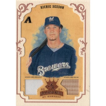 2004 Diamond Kings DK Materials Framed Bronze #12 Richie Sexson Bat-Jsy/100