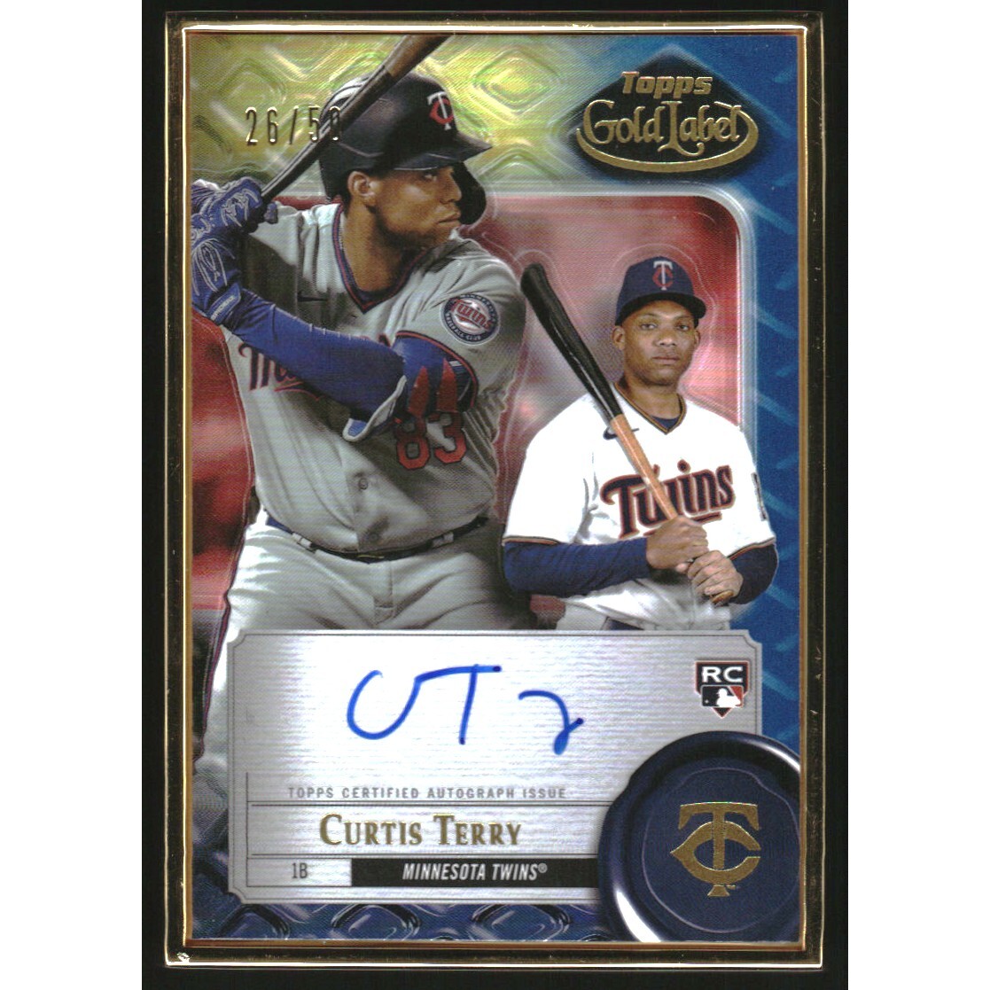 2022 Topps Gold Label Framed Autographs Blue #FACT Curtis Terry. rookie card picture