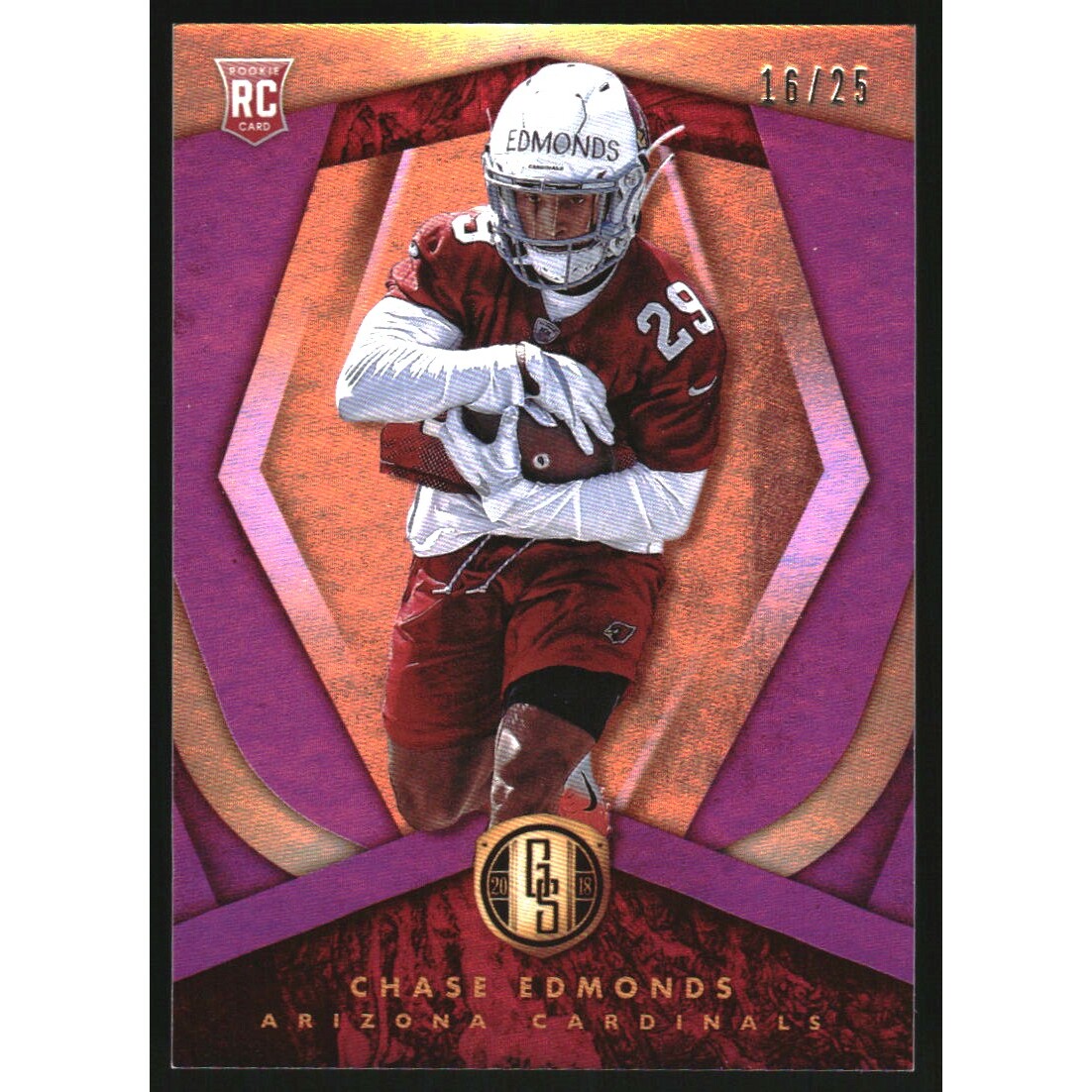 2018 Panini Gold Standard Rose Gold #185 Chase Edmonds. rookie card picture