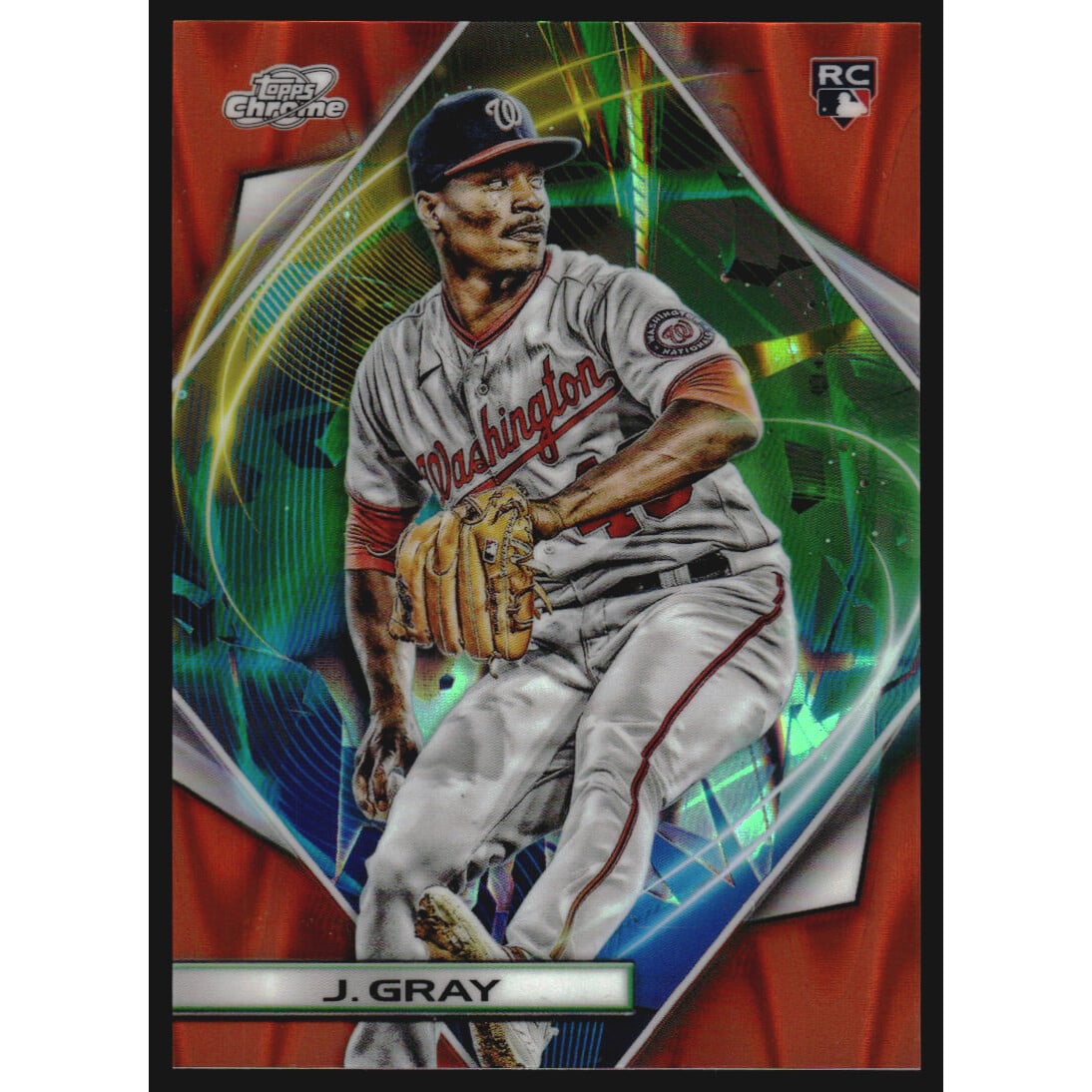 2022 Topps Cosmic Chrome Orange Galactic Refractors #173 Josiah Gray. rookie card picture