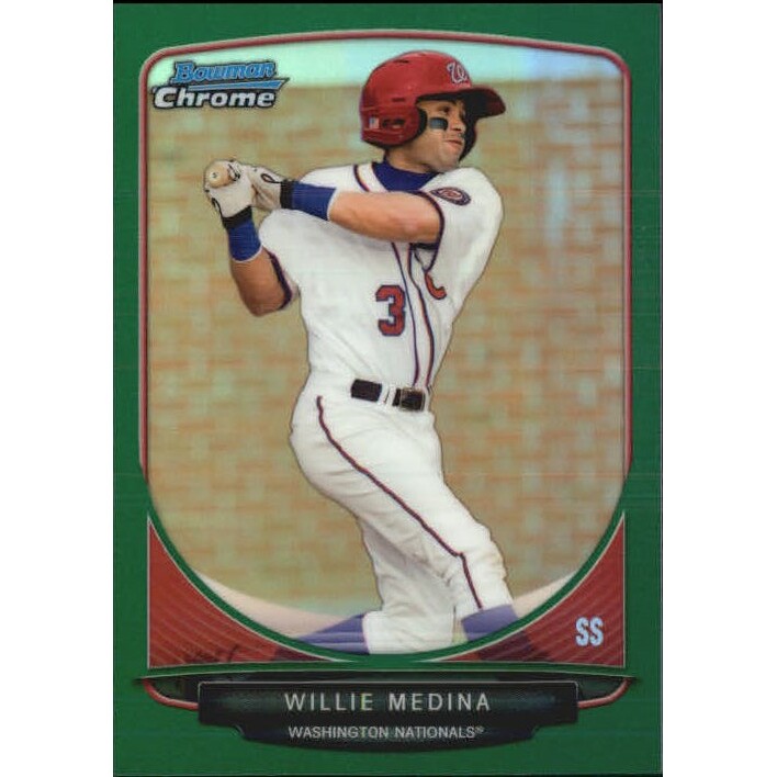 2013 Bowman Chrome Draft Draft Picks Green Refractors #BDPP129 Willie Medina