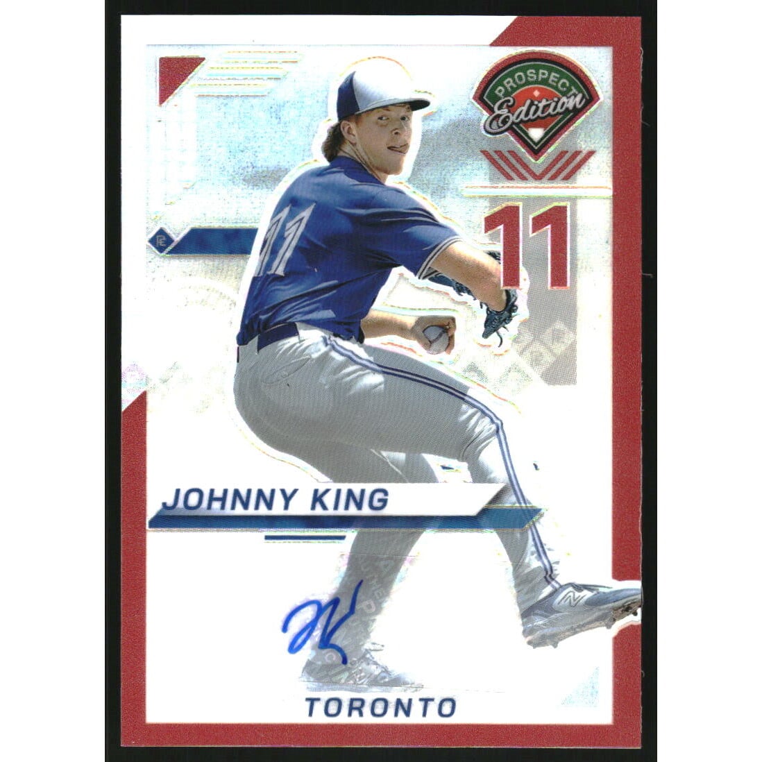 2025 Panini Prospect Edition Holo Prospect Ticket Signatures Prizms Red #78 Johnny King