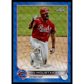 2022 Topps Chrome Blue Wave Refractors #56 Mike Moustakas