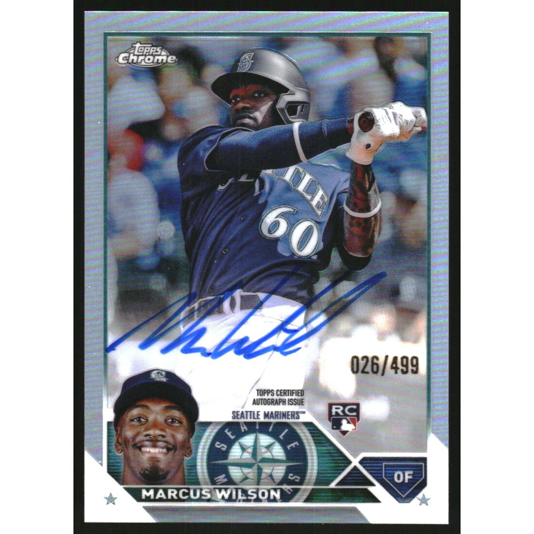 2023 Topps Chrome Rookie Autographs Refractors #RAMWI Marcus Wilson