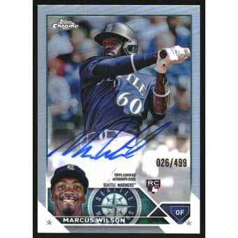 2023 Topps Chrome Rookie Autographs Refractors #RAMWI Marcus Wilson