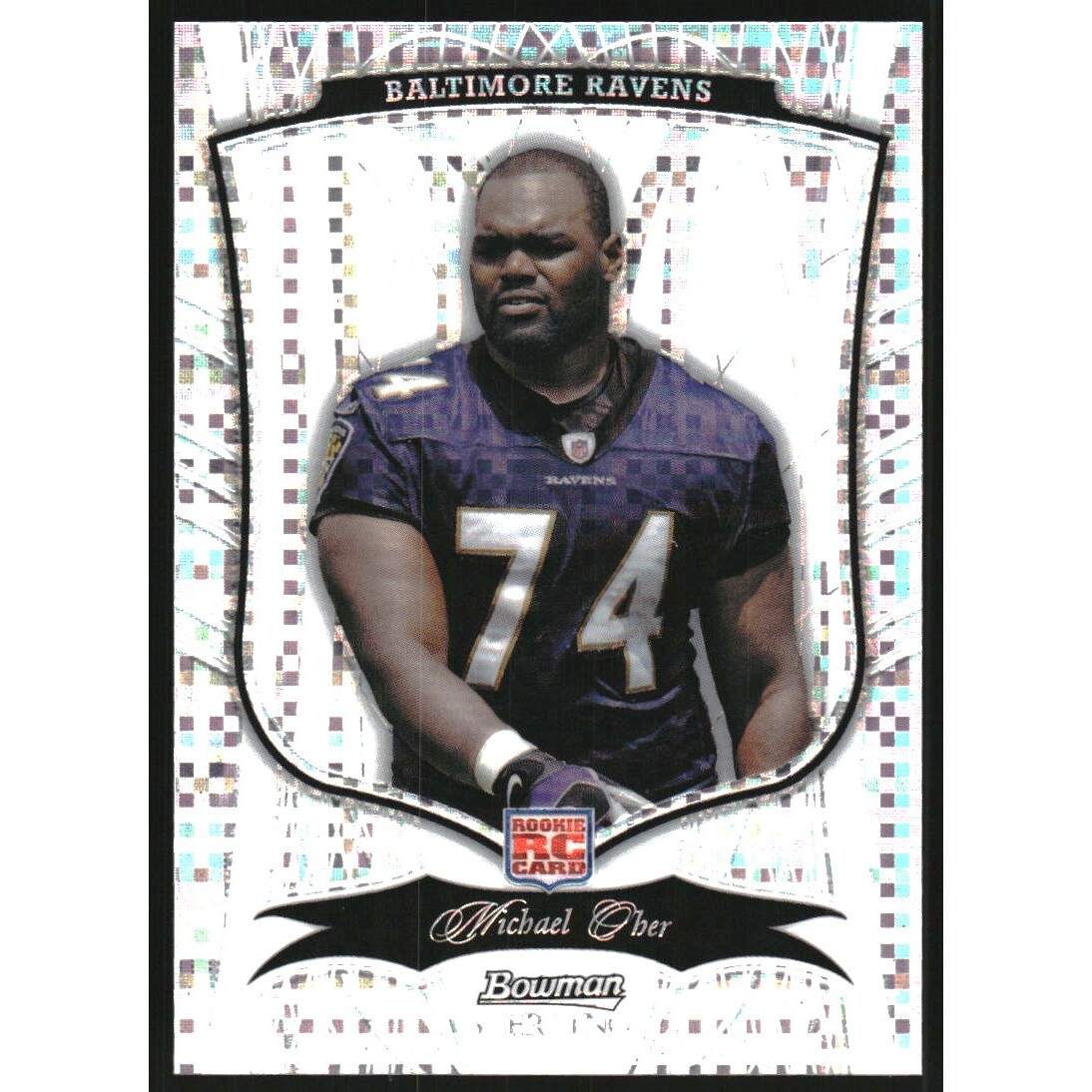 2009 Bowman Sterling Xfractors #43 Michael Oher. rookie card picture