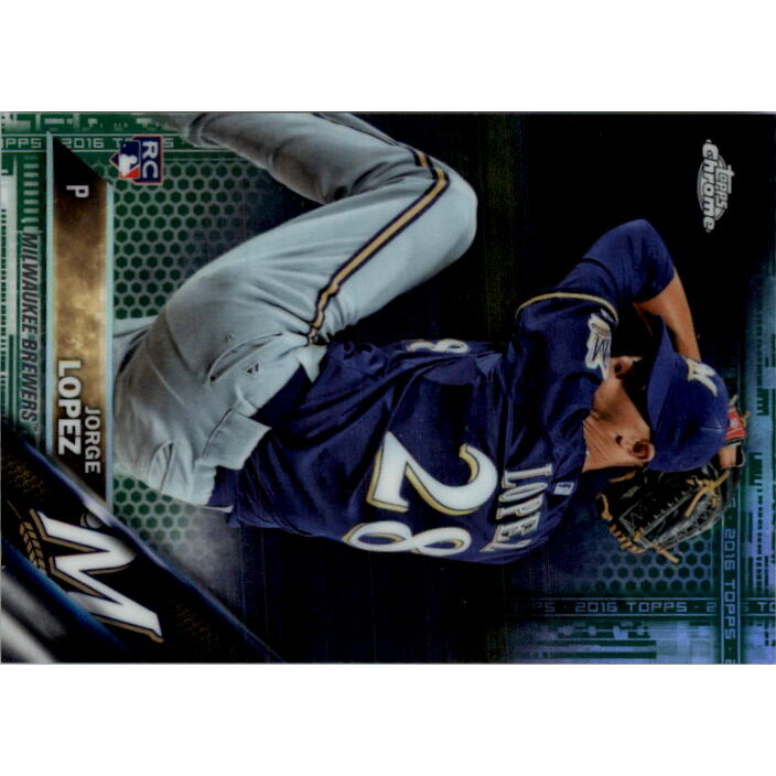 2016 Topps Chrome Green Refractors #94 Jorge Lopez. rookie card picture