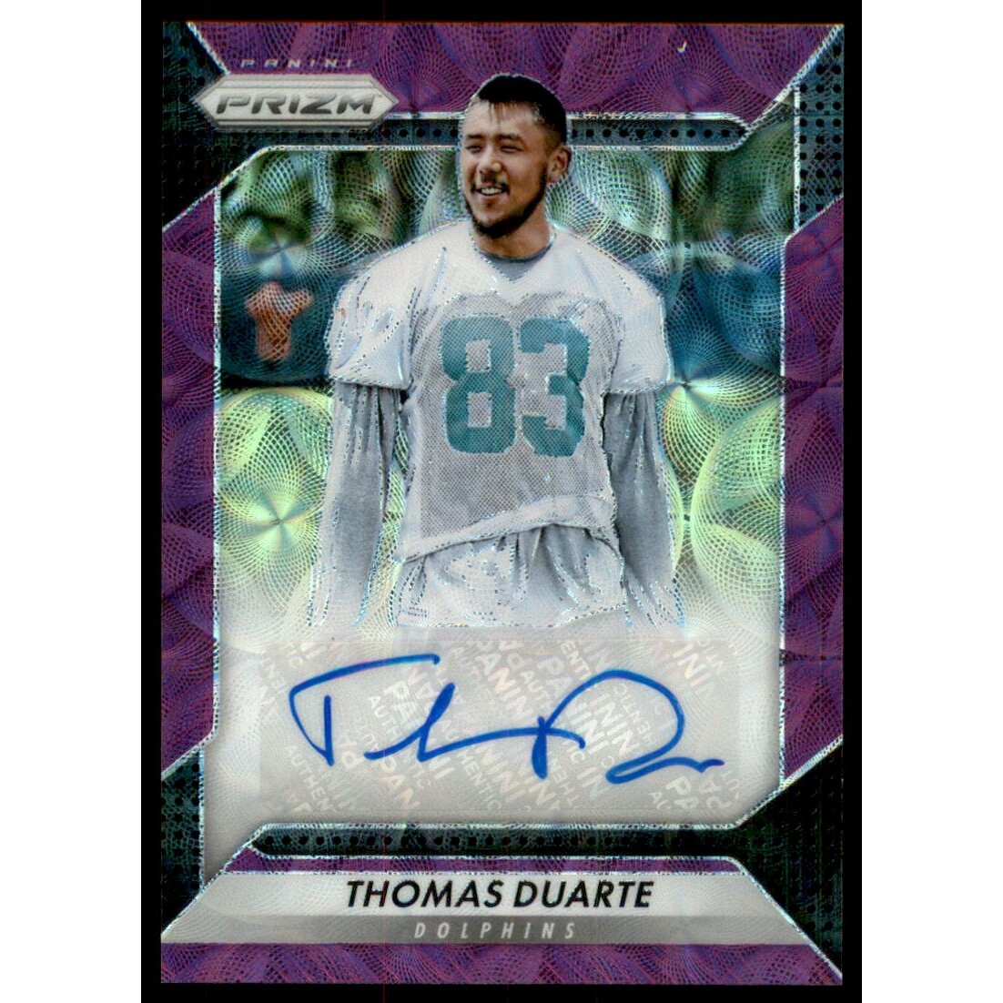 2016 Panini Prizm Rookie Autographs Prizms Purple Scope #90 Thomas Duarte. rookie card picture