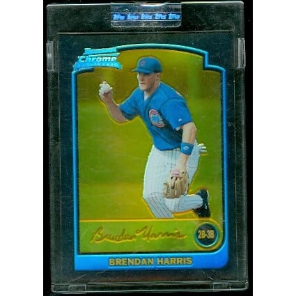 2003 Bowman Chrome Gold Refractors #230 Brendan Harris. rookie card picture