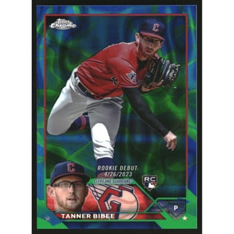 2023 Topps Chrome Update Blue Green Lava Lamp Refractors #USC94 Tanner Bibee