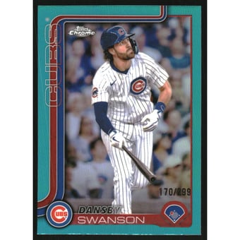 2025 Topps Chrome Teal Refractors #215 Dansby Swanson