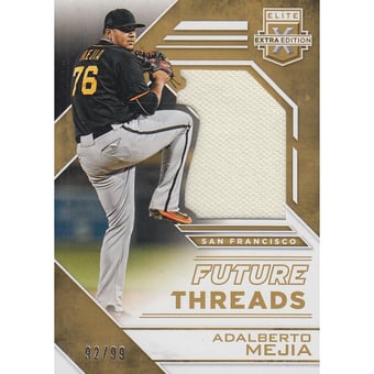 2016 Elite Extra Edition Future Threads Silhouettes Holo Gold #10 Adalberto Mejia/99
