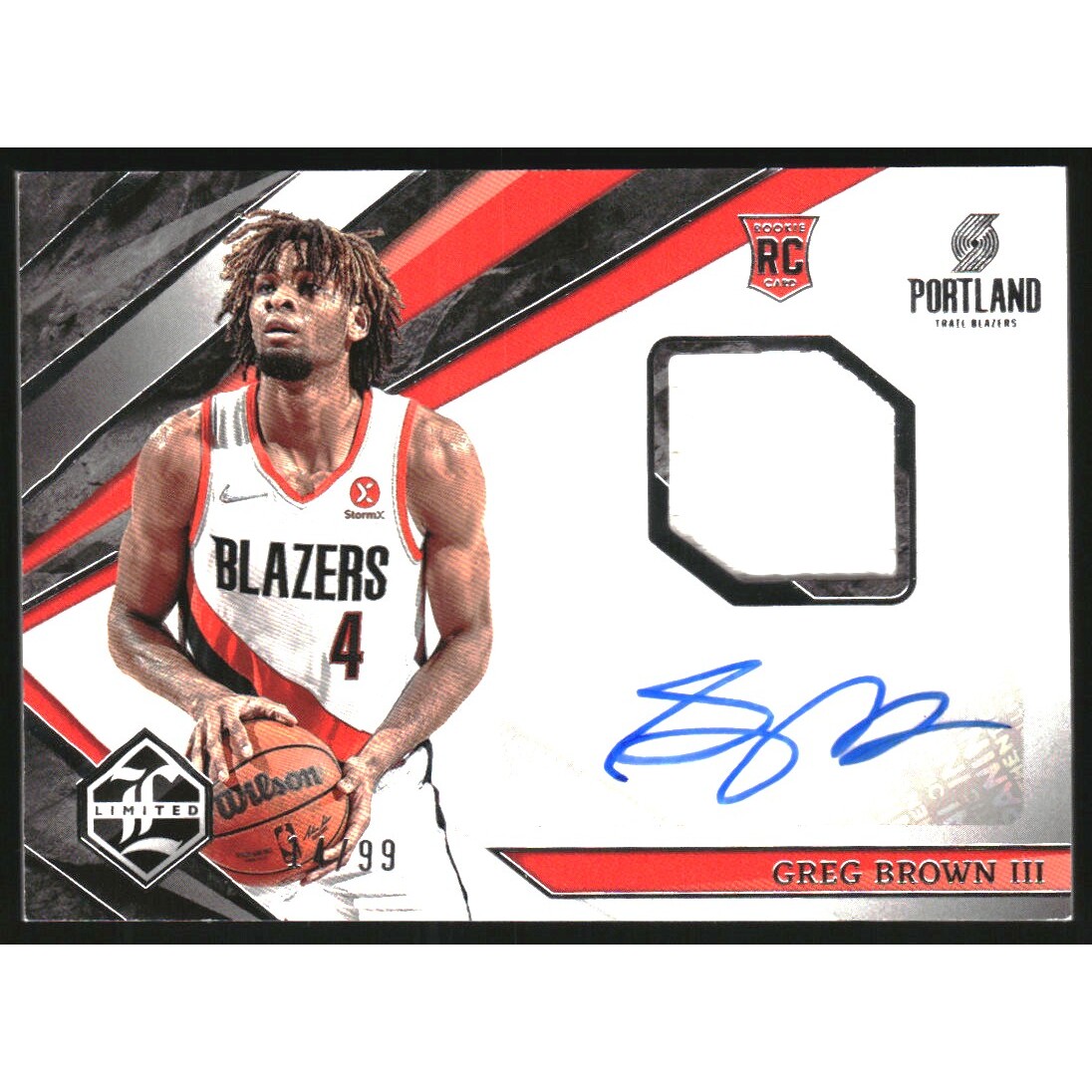 2021-22 Panini Chronicles Limited Rookie Jersey Autographs #18 Greg Brown III/99