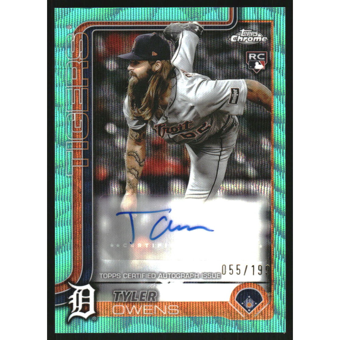 2025 Topps Chrome Update Autographs Aqua Wave Refractors #ACTOW Tyler Owens. rookie card picture