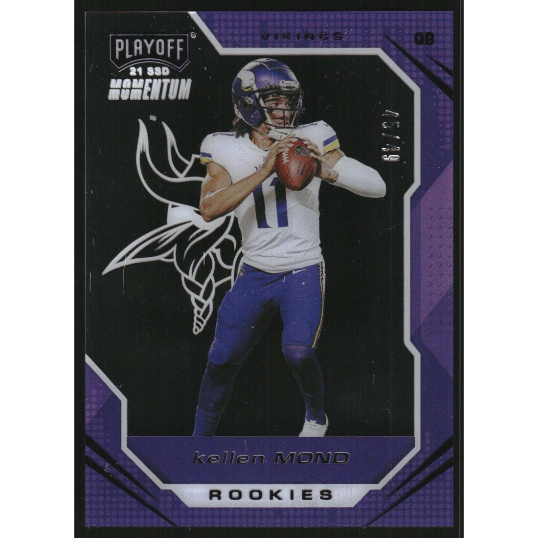 2021 Panini Chronicles Playoff Momentum Rookies Purple #21 Kellen Mond 2021 Panini Chronicles Playoff Momentum Rookies Purple #21 Kellen Mond