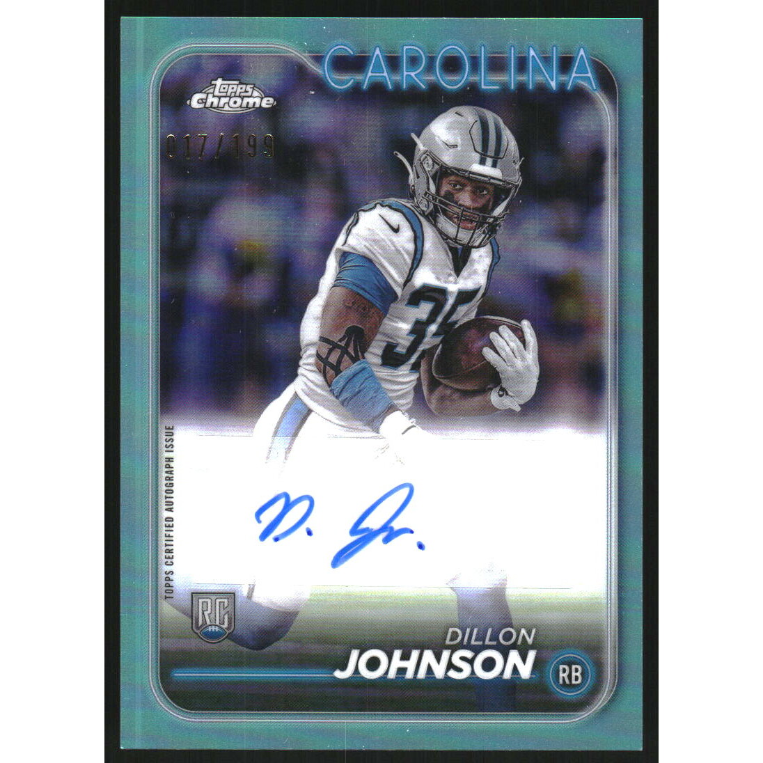 2024 Topps Chrome Rookie Autographs Aqua Refractors #RADJO Dillon Johnson