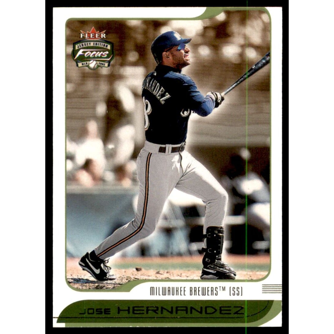 2002 Fleer Focus JE Jersey Parallel #225 Jose Hernandez/18. rookie card picture