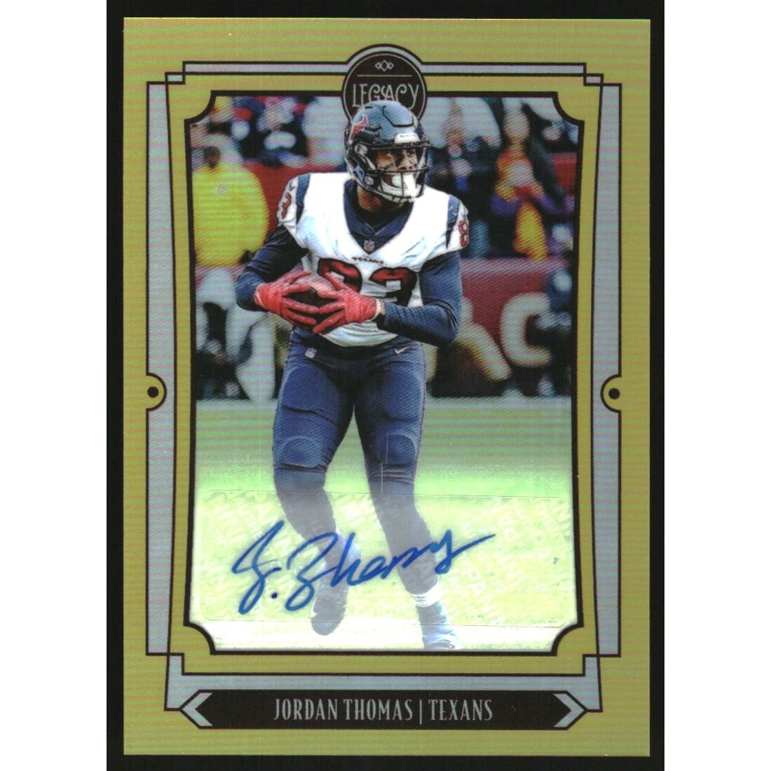 2019 Panini Legacy Premium Penmanship Gold #42 Jordan Thomas/50. rookie card picture
